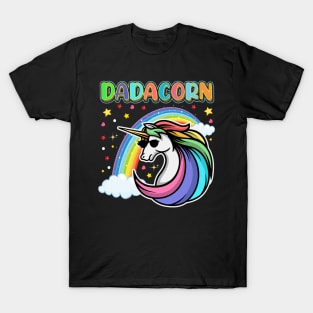 Dadacorn Daddycorn Dad of the Unicorn Fathers Day T-Shirt